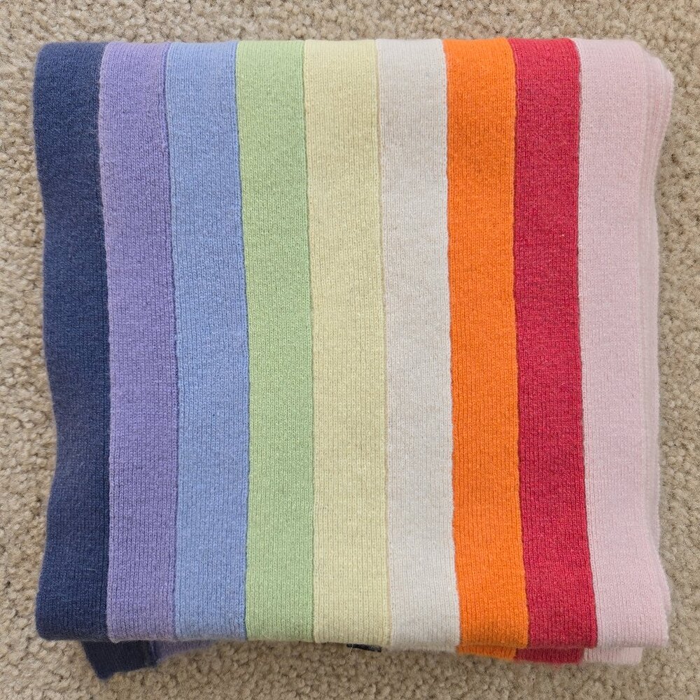 GAP Lambswool Angora Striped Scarf - Picture 1 of 11
